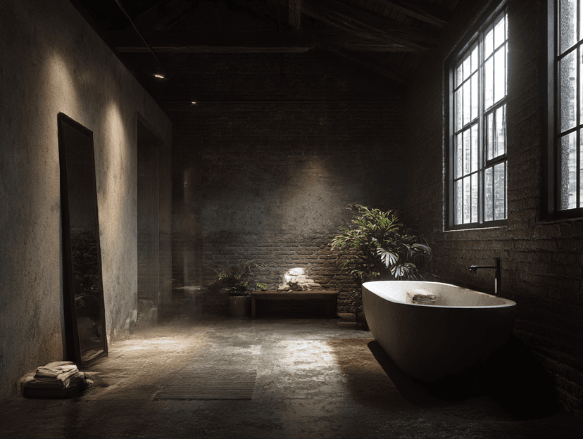 Industriell Badezimmer
